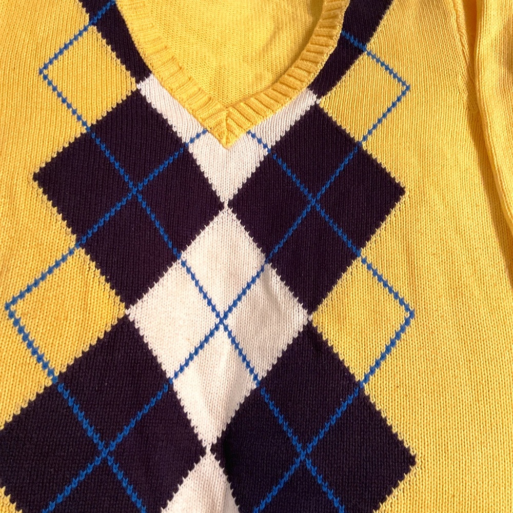 Yellow & blue sweater